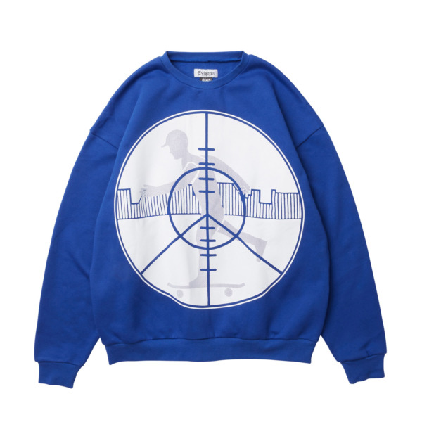 EVISEN / BIAS DOGS /// AIM CREW SWEAT Blue 01