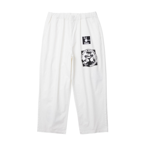 EVISEN / BIAS DOGS /// Let’s go STRECH TWILL EASY PANTS White 01