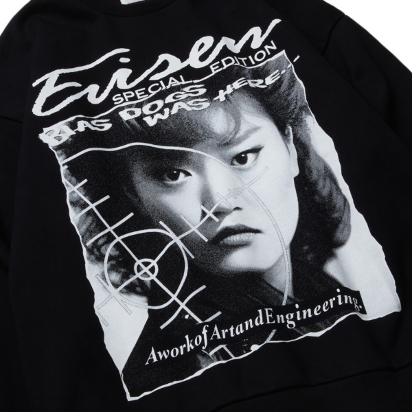 EVISEN / BIAS DOGS /// BLOW THE NIGHT! CREW SWEAT Black 03