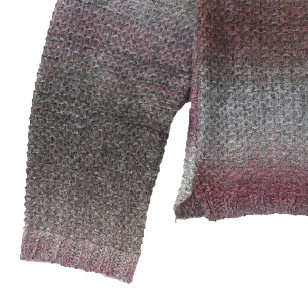 URU /// CREW NECK KNIT Gray × Pink 03