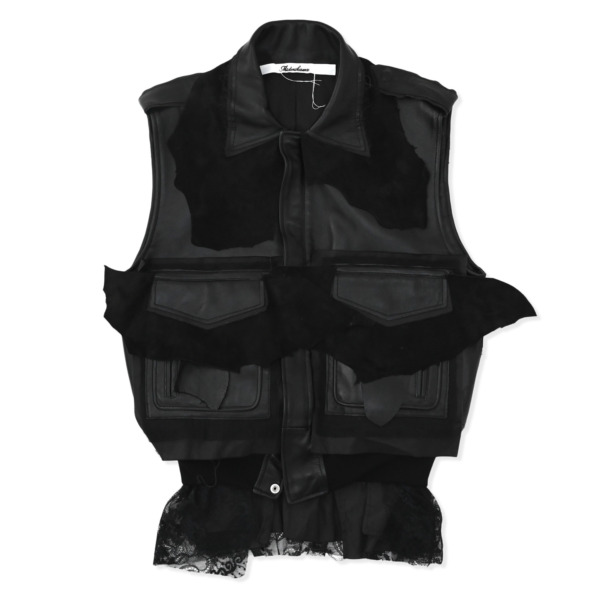 Midorikawa /// LAMBS LEATHER VEST Black 01