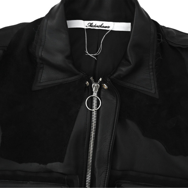 Midorikawa /// LAMBS LEATHER VEST Black 03