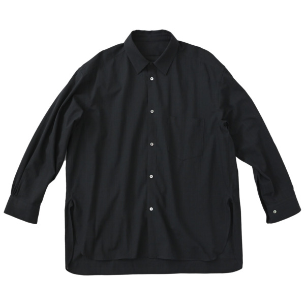 URU /// REGULAR COLLAR L/S SHIRTS D.Navy 01