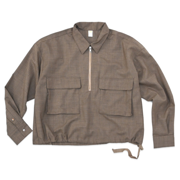 our /// Wool Half zip Shirts Beige 01