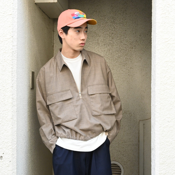 our /// Wool Half zip Shirts Beige 06