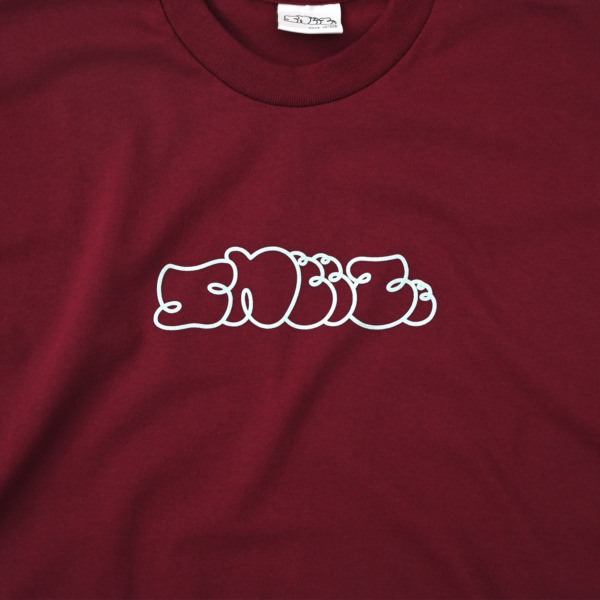 Sneeze Magazine /// LOGO T-SHIRT Burgundy w/Pale Blue 02