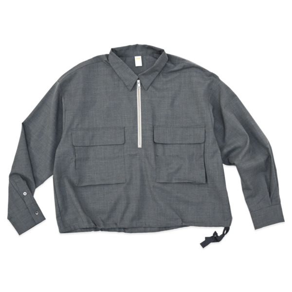 our /// Wool Half zip Shirts Gray 01