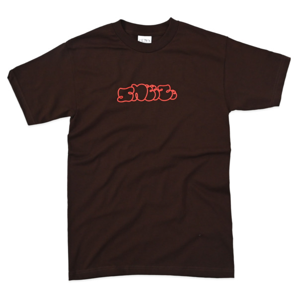 Sneeze Magazine /// LOGO T-SHIRT Chocolate w/Red 01