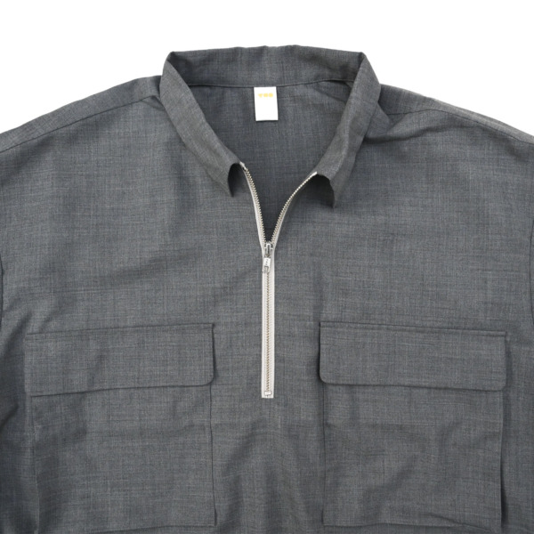our /// Wool Half zip Shirts Gray 02