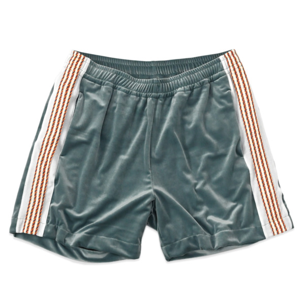 Sasquatchfabrix. /// LACE TAPE VELOUR SHORTS Blue Green 01