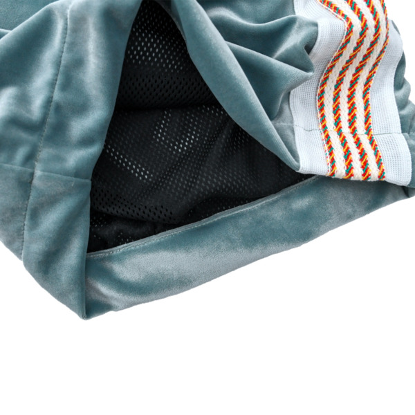 Sasquatchfabrix. /// LACE TAPE VELOUR SHORTS Blue Green 03