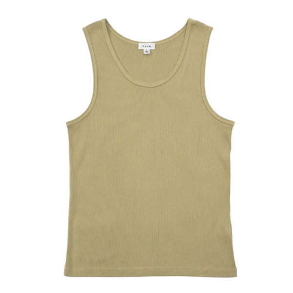 tone /// SUPIMA RIBED TANK TOP Moss 01