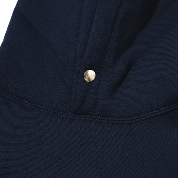 LQQK STUDIO /// SIGNATURE SNAP FLEECE HOODIE Navy 03