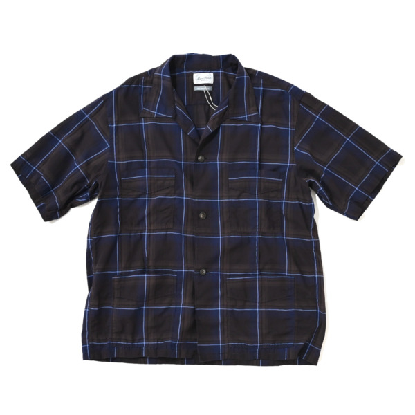 Marvine Pontiak Shirt Makers /// Bubbly SH D.Brown × Navy CH 01
