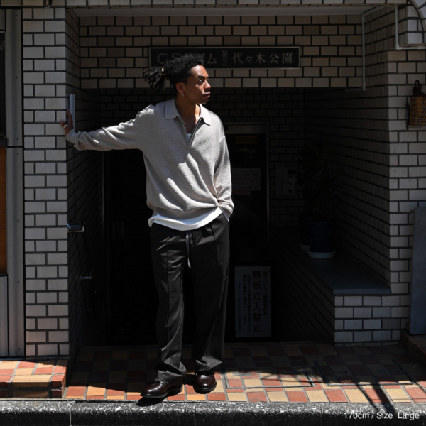 SUPPLY /// Half Zip Knit Polo Graybeige 04