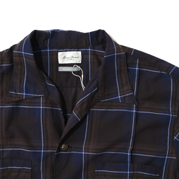Marvine Pontiak Shirt Makers /// Bubbly SH D.Brown × Navy CH 02