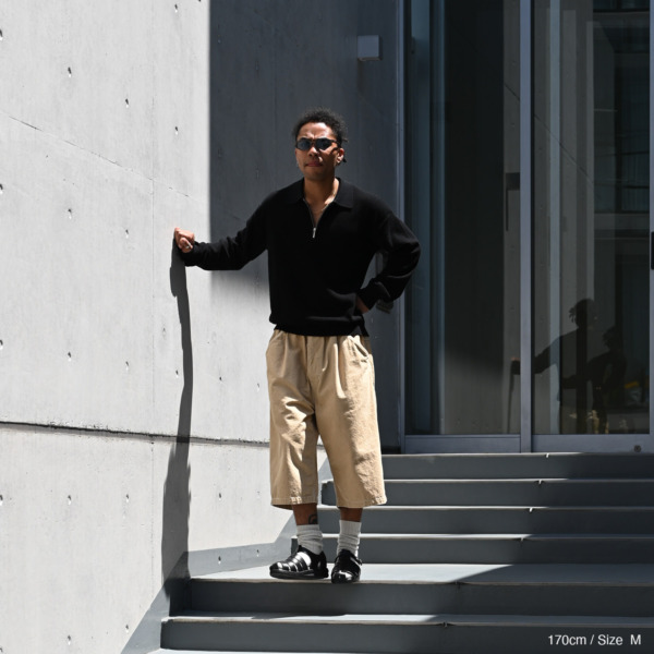 SUPPLY /// Half Zip Knit Polo Black 04