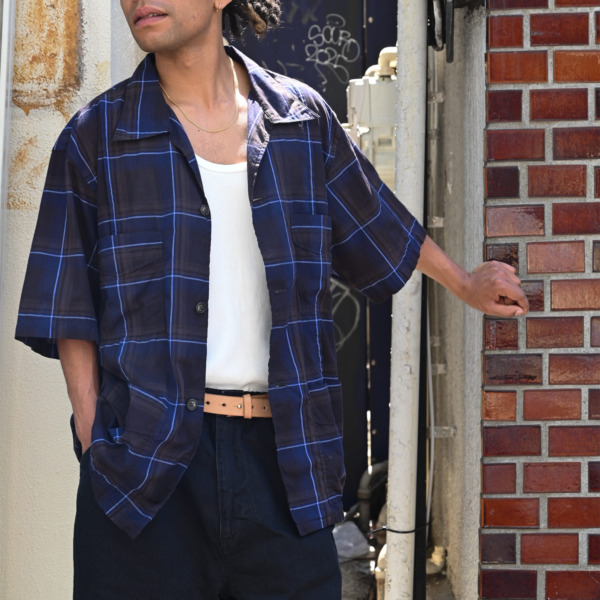 Marvine Pontiak Shirt Makers /// Bubbly SH D.Brown × Navy CH 05