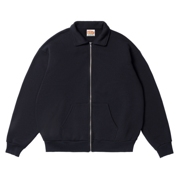 CEASE /// COLLAR ZIP SWEAT Black 01