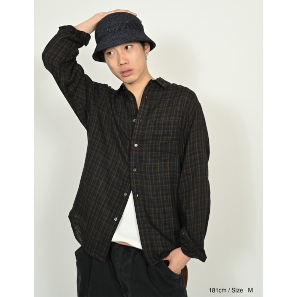 SUPPLY /// Daily Shirts Navy Brown Check 010