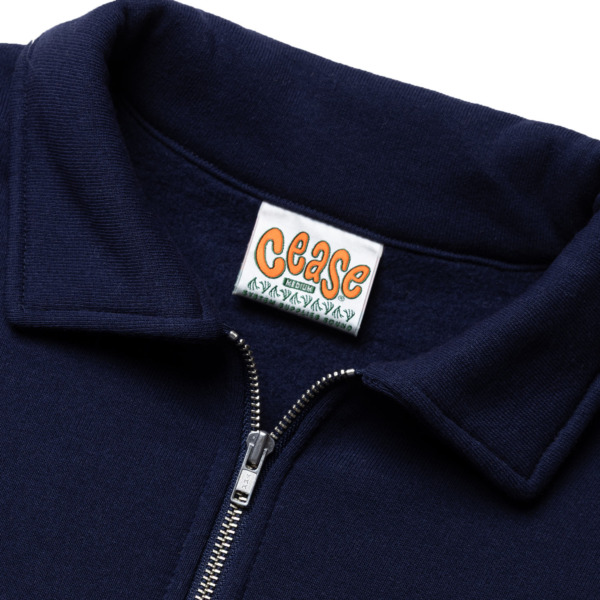CEASE /// COLLAR ZIP SWEAT Navy 01