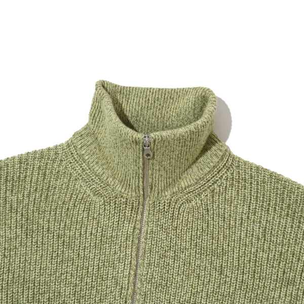 COMFORTABLE REASON /// Harf Zip Knit LIME 04