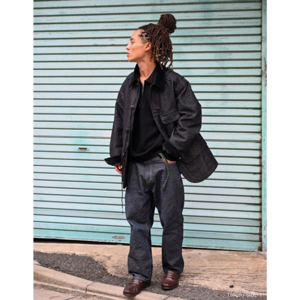 Midorikawa /// GLITTER CANVAS HUNTING JACKET Black 06