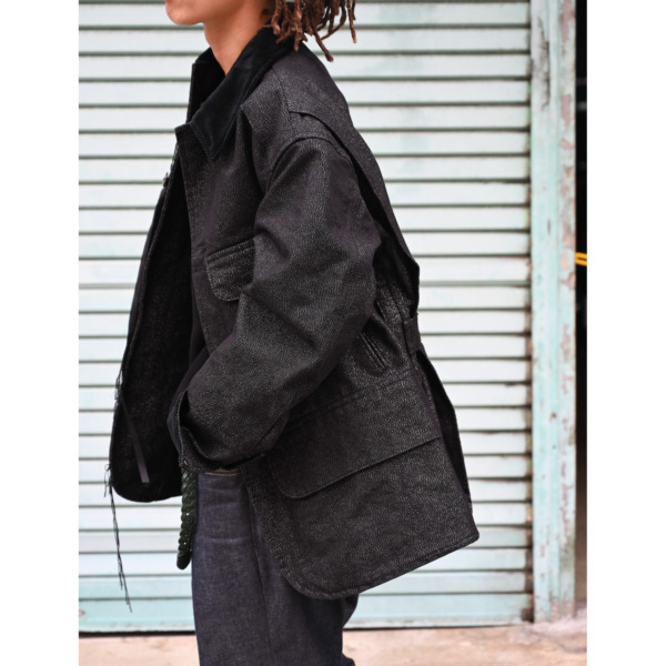 Midorikawa /// GLITTER CANVAS HUNTING JACKET Black 09