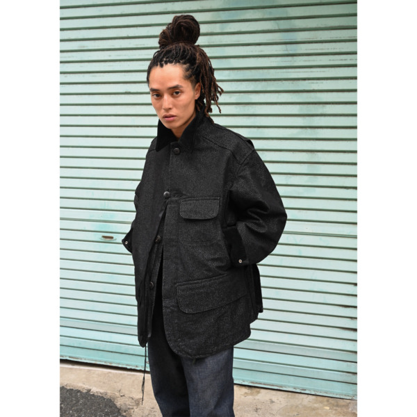 Midorikawa /// GLITTER CANVAS HUNTING JACKET Black 010