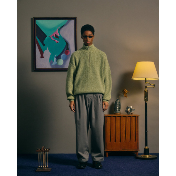 COMFORTABLE REASON /// Harf Zip Knit LIME (COMFORTABLE REASON) | SUPPLY TOKYO online store