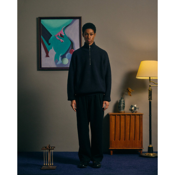 COMFORTABLE REASON /// Harf Zip Knit NAVY (COMFORTABLE REASON) | SUPPLY TOKYO online store