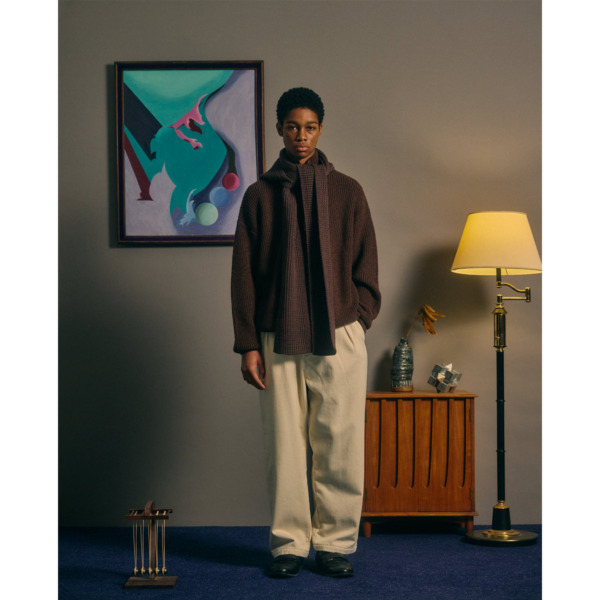 COMFORTABLE REASON /// Harf Zip Knit BROWN 06