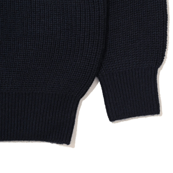 COMFORTABLE REASON /// Harf Zip Knit NAVY 04