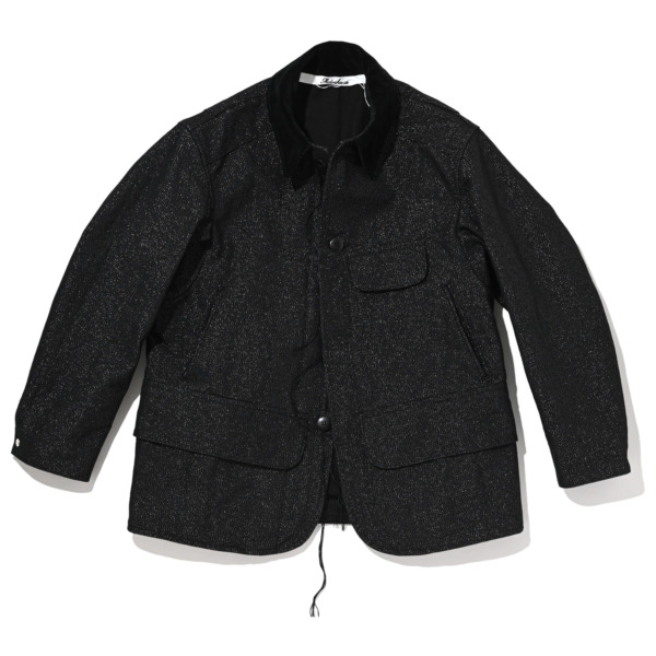 Midorikawa /// GLITTER CANVAS HUNTING JACKET Black 01