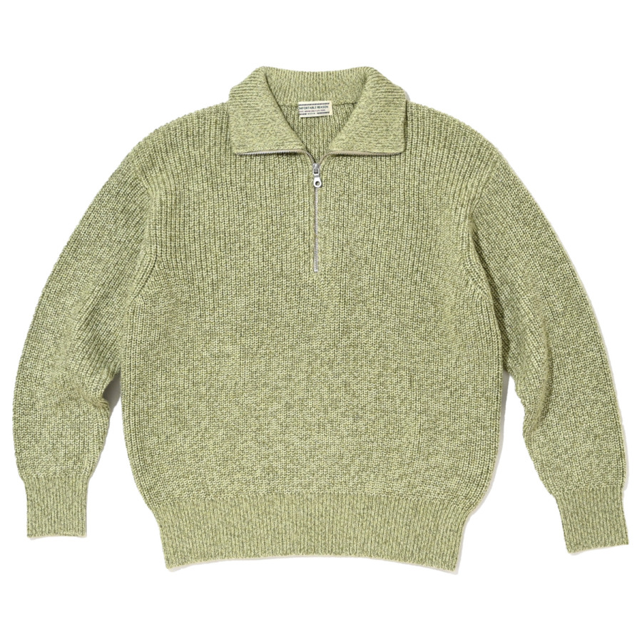 COMFORTABLE REASON (Harf Zip Knit LIME) 通販 ｜ SUPPLY TOKYO online store